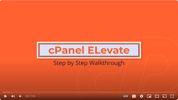 cPanel ELevate walkthrough video